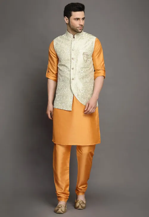 Kurta Jacket Set Matched With A Complimenting Stole And Tone On Tone B –  shop soniyag